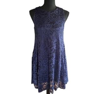 Altar'd State Navy Blue Lace Fit & Flare Dress Small USA Made
